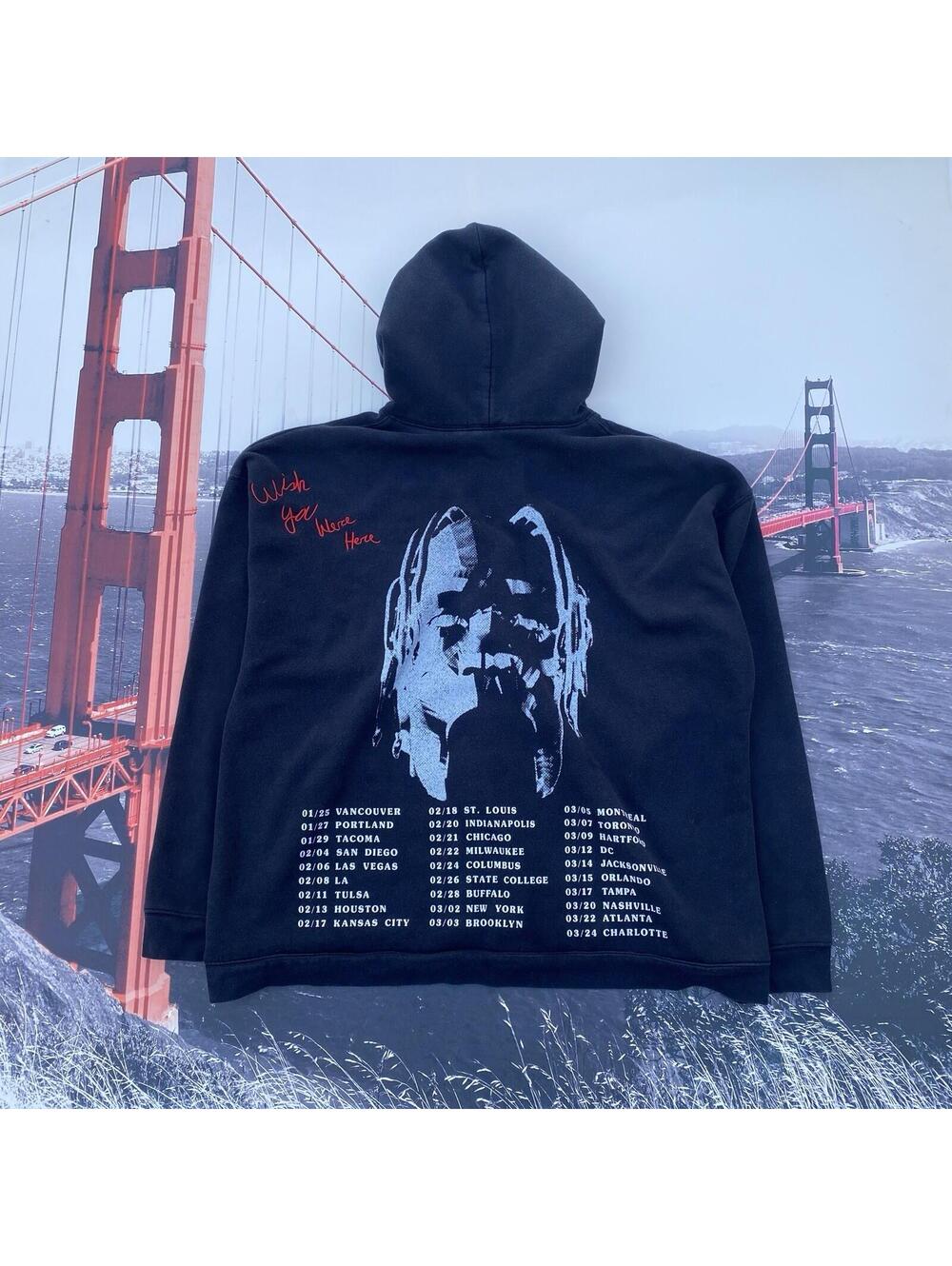 Travis Scott Astroworld Tour Wish You Were Here Mens Size Large Black Hoodie L